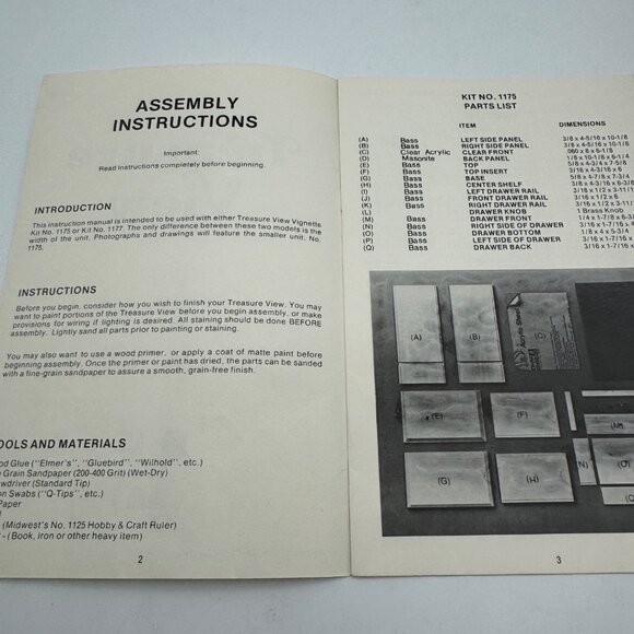 Treasure View Vignette Kit Assembly Instructions ONLY - Picture 2 of 4